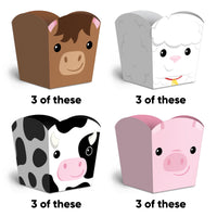 Farm Animals Treat Boxes - 12 Ct