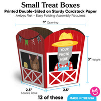 Custom Face Farm Animals Treat Boxes - 12 Ct
