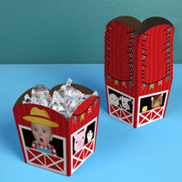 Custom Face Farm Animals Treat Boxes - 12 Ct