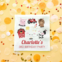 Custom Text Napkins - Farm Animals