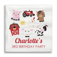 Custom Text Napkins - Farm Animals