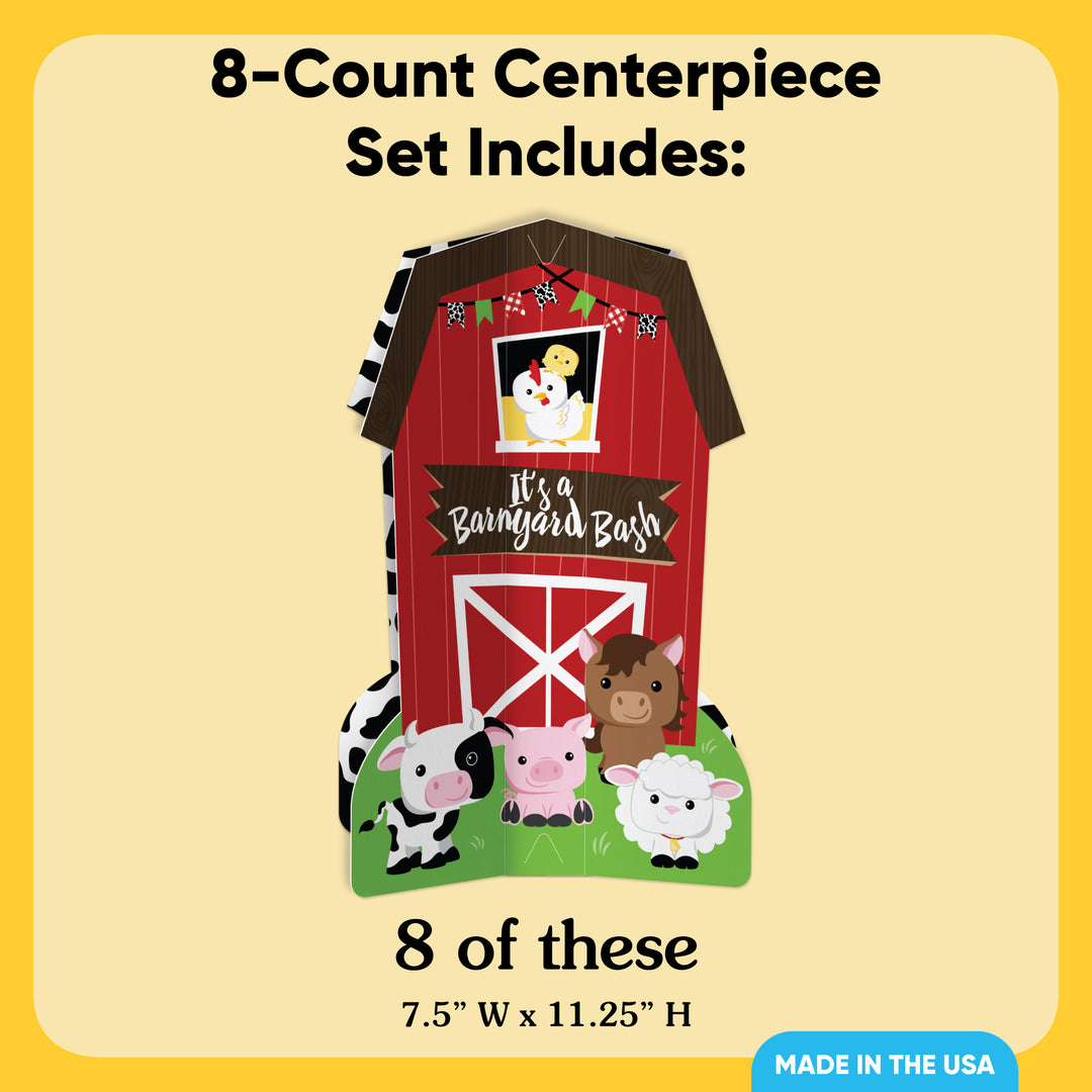 Farm 3D Centerpieces - 8 Ct