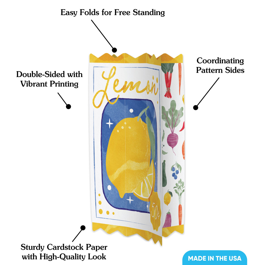Farmers Market Seed Packets 3D Centerpieces - 8 Ct