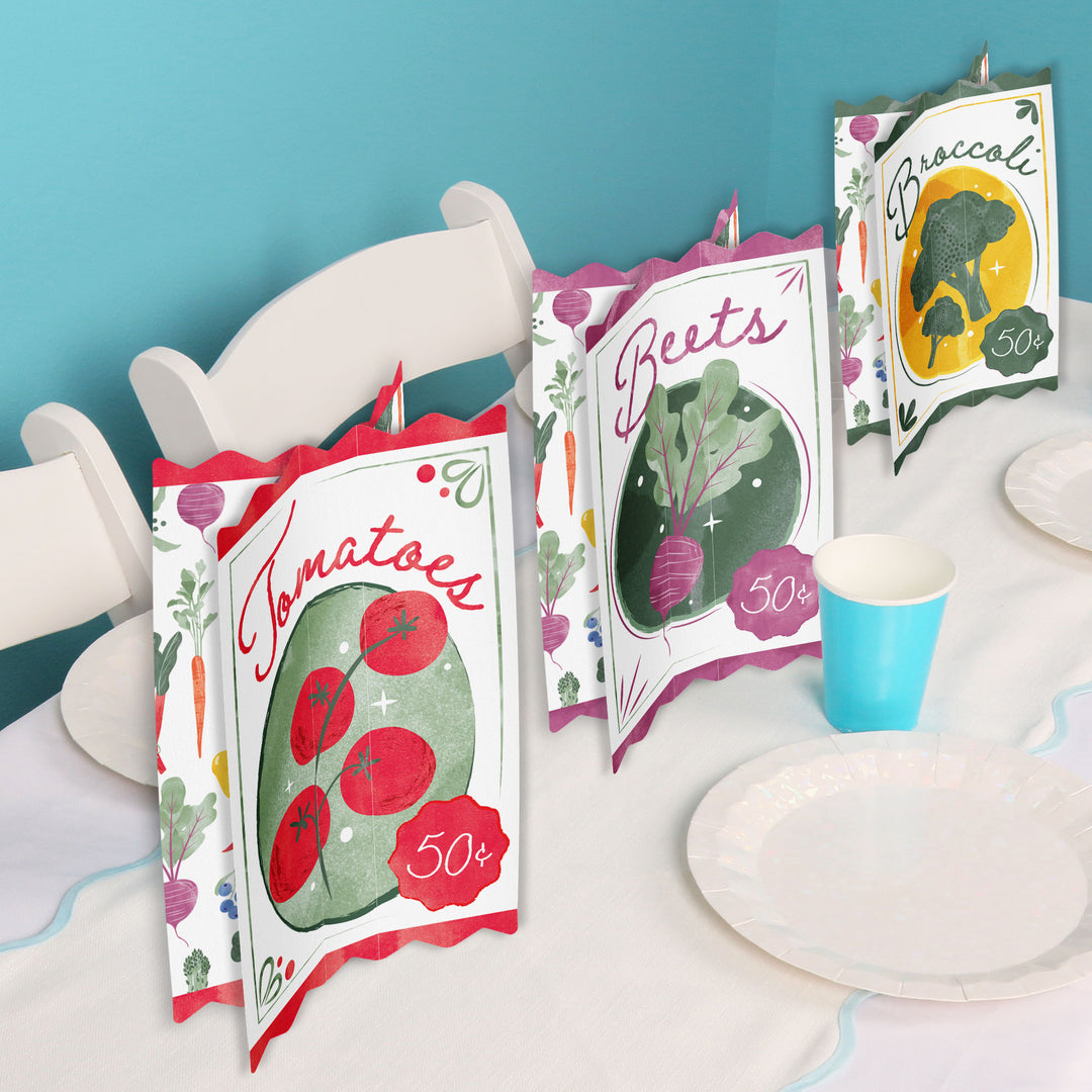 Farmers Market Seed Packets 3D Centerpieces - 8 Ct