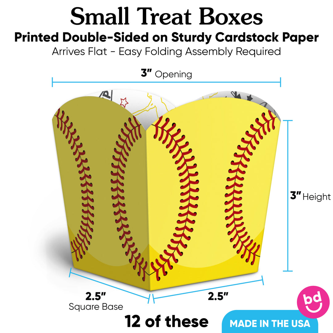 Fastpitch Softball Treat Boxes - 12 Ct