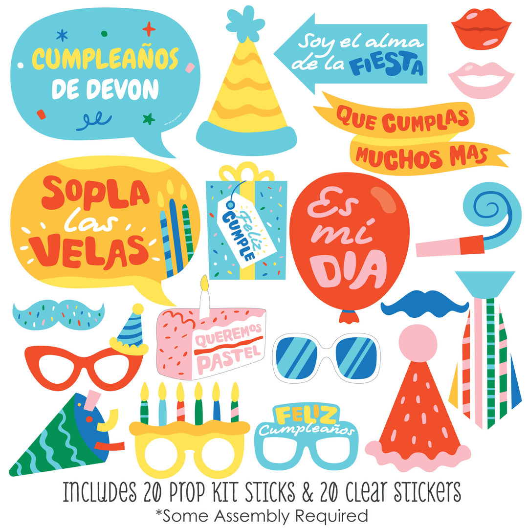 Feliz Cumpleanos Personalized Photo Props