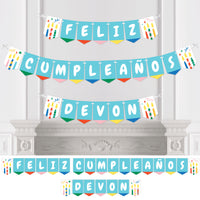 Personalized Feliz Cumpleanos Bunting Banner