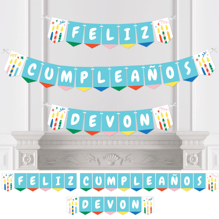 Personalized Feliz Cumpleanos Bunting Banner