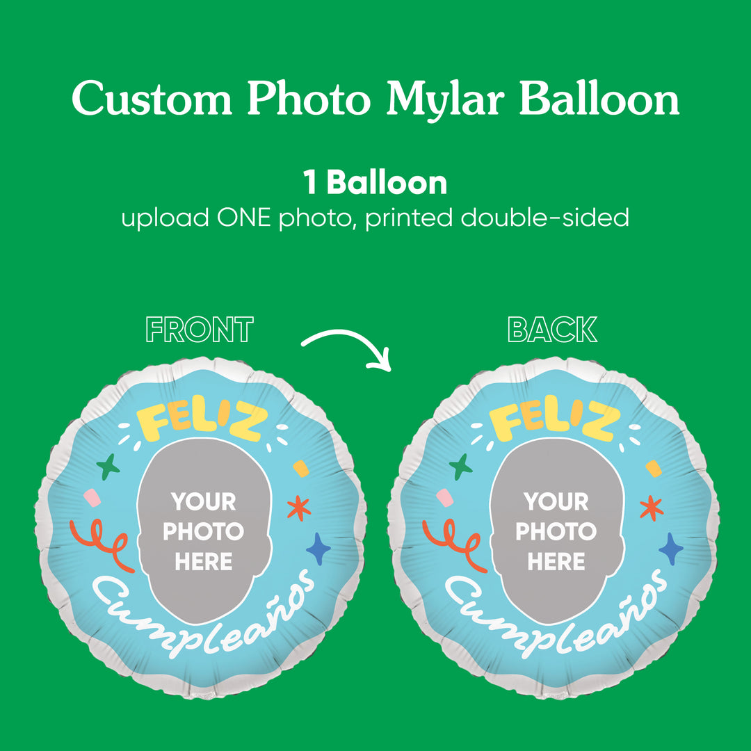 Personalized Feliz Cumpleanos Fun Face Photo Balloon