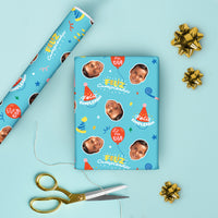 custom Feliz Cumpleanos wrapping paper fun face