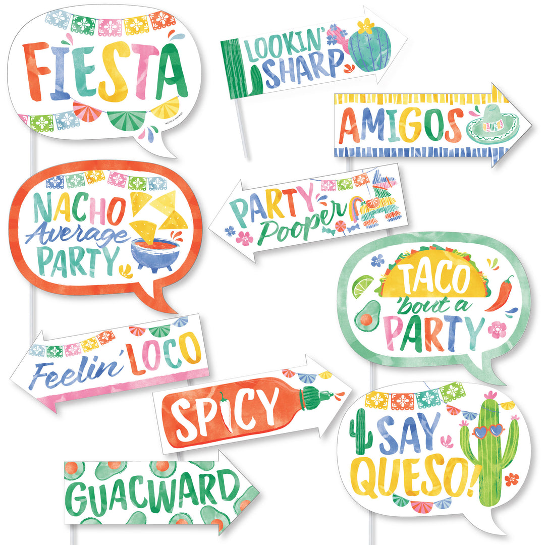 Fiesta photo booth props full set