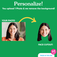 Custom photo face fiesta cake topper detail