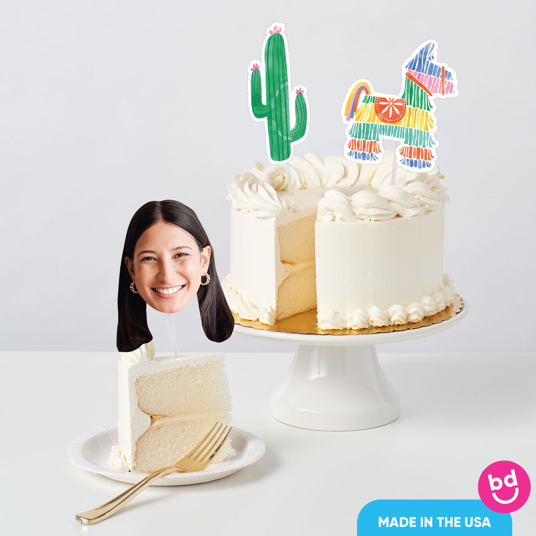 Mexican themed party cake with topper