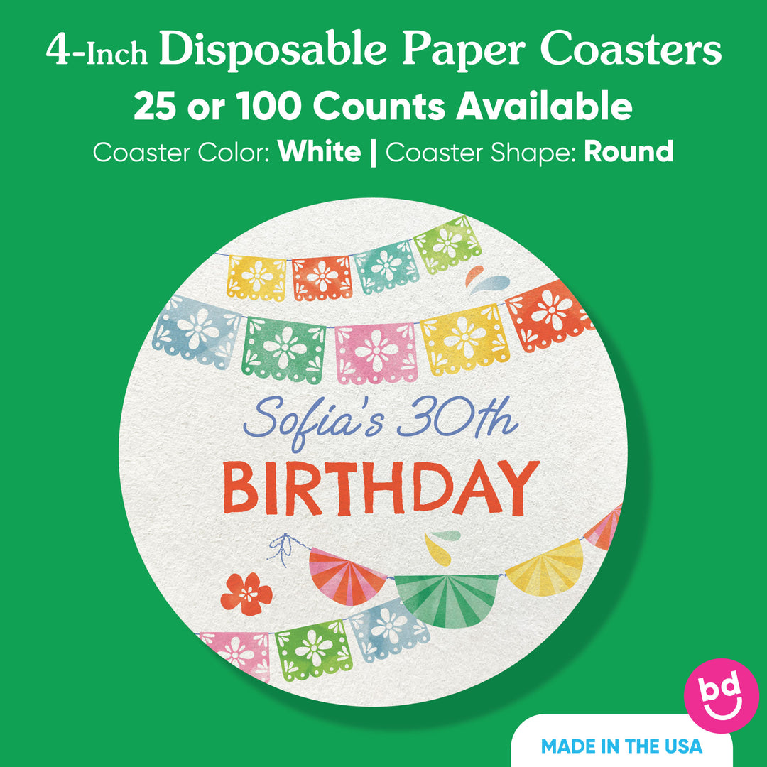 Fiesta coaster absorbent pulpboard detail