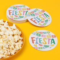 Fiesta party table styled with drink coasters