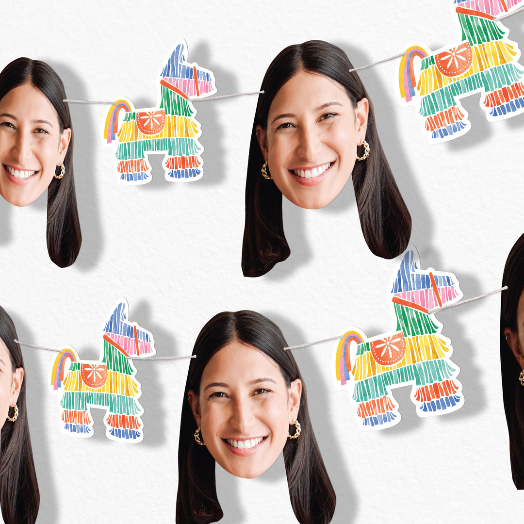 Custom fiesta fun face garland banner set