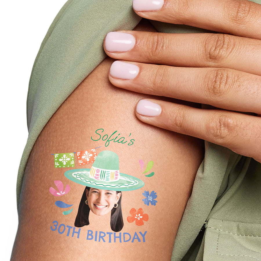 Personalized fiesta tattoo design close-up