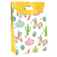 Fiesta favor bag front design with pinata and cactus