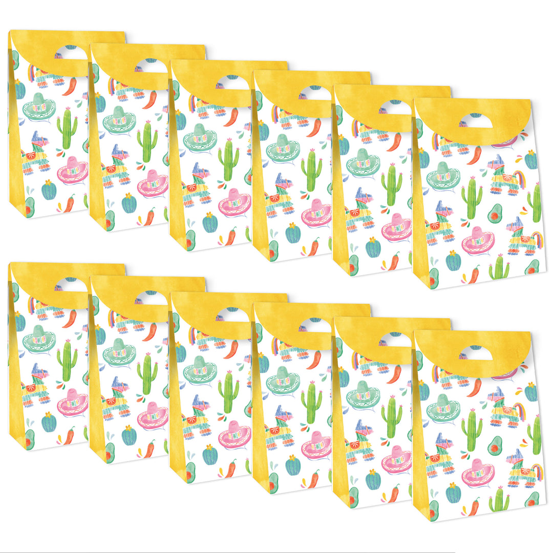 Fiesta party goodie bags set of 12 flat lay