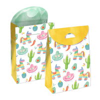 Fiesta favor bag front design with pinata and cactus
