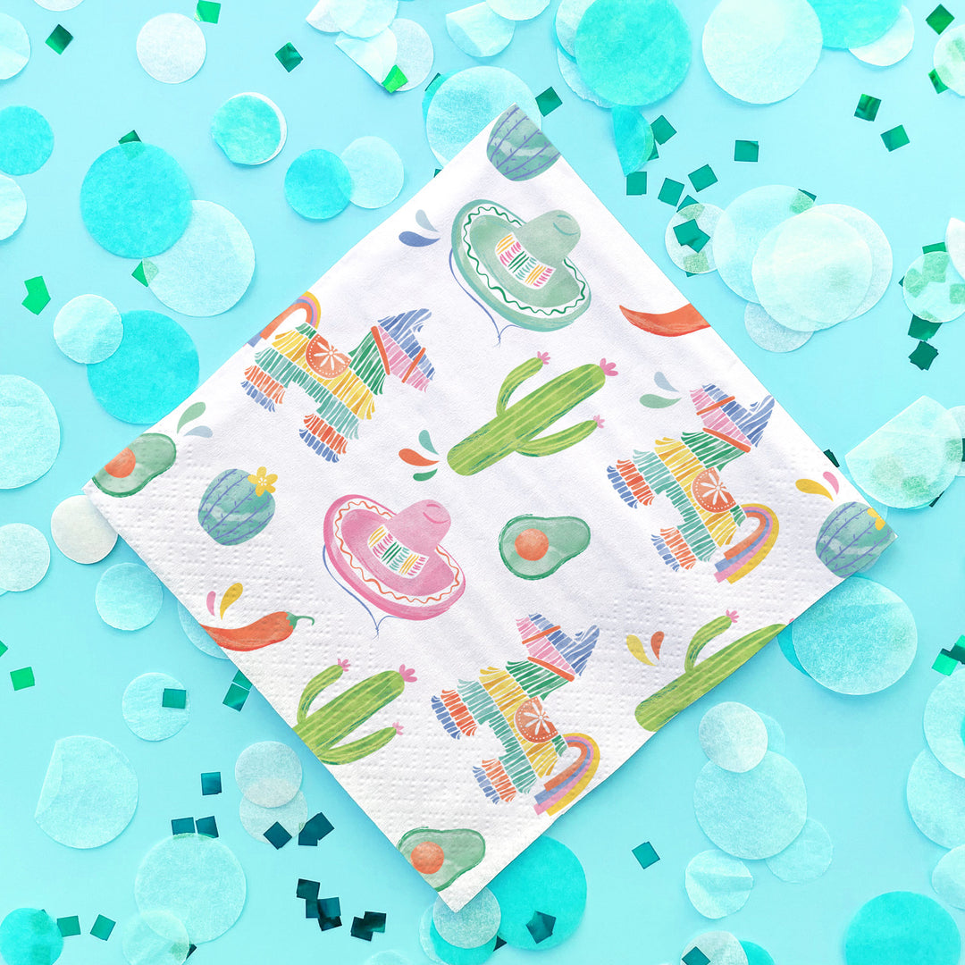 Fiesta party table with napkins