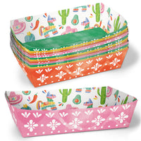 Fiesta paper food trays assembled