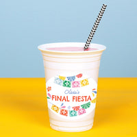 Fiesta drink table styled with custom cups