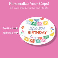 Personalized fiesta cup sticker design close-up