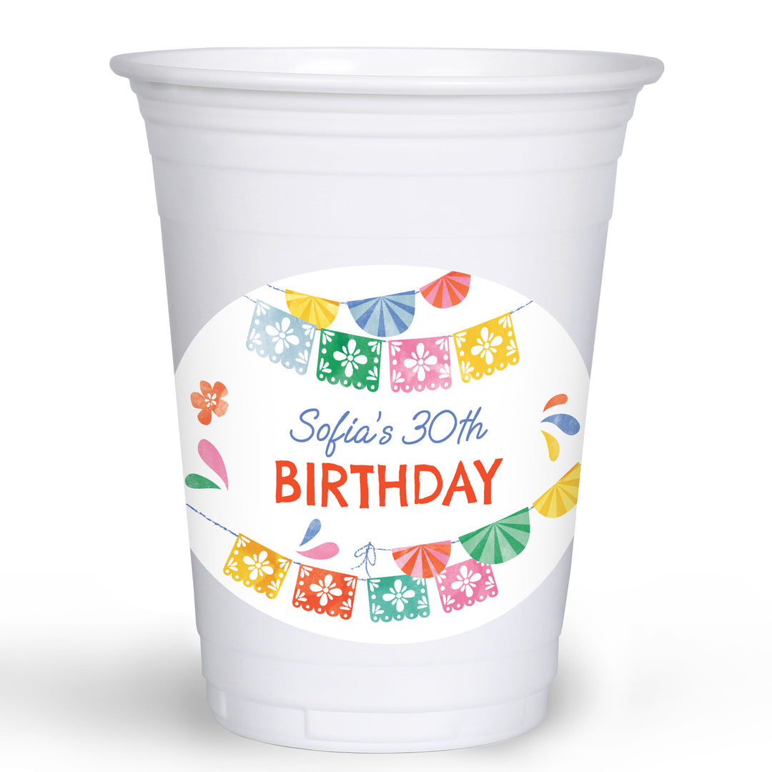 Personalized fiesta cup sticker design close-up
