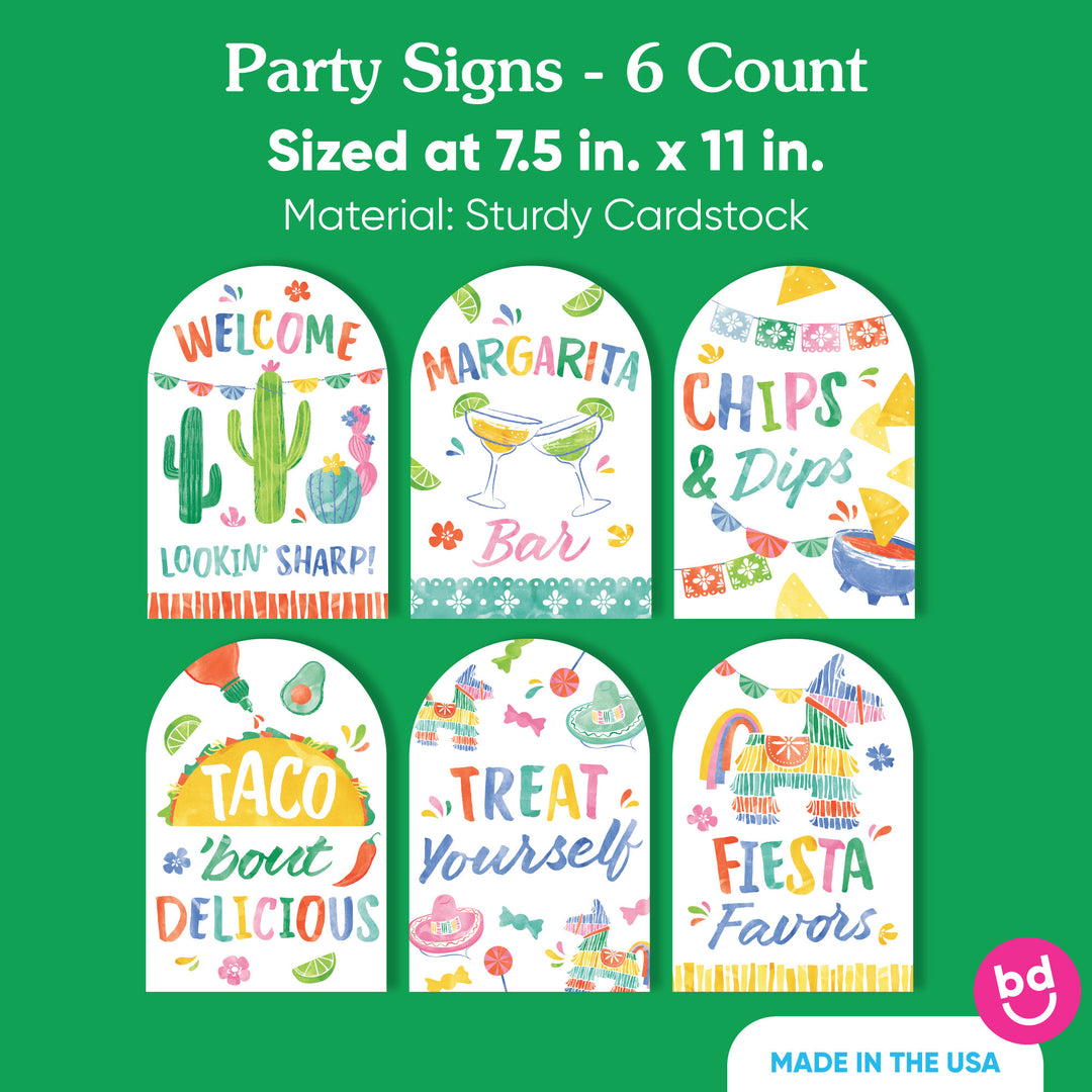 Fiesta Party Signs Set - 6 Ct