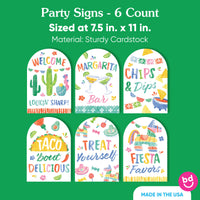 Fiesta Party Signs Set - 6 Ct