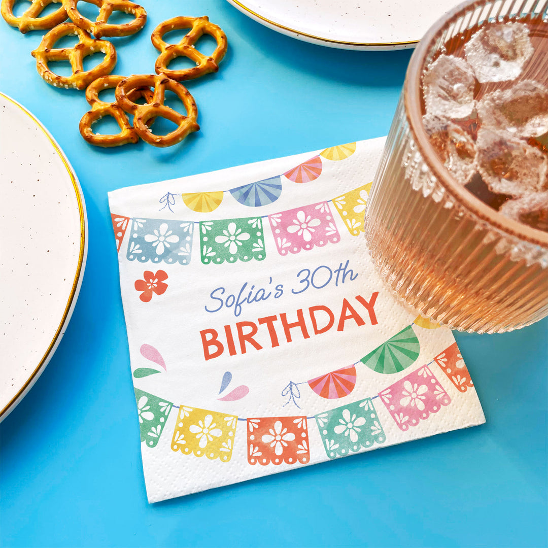 Fiesta party table styled with napkins