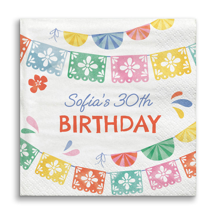 Custom fiesta napkin design close-up