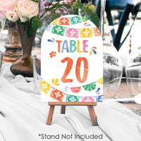 Fiesta party tables with number cards