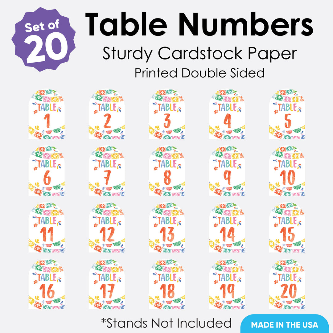 Fiesta numbers showing 1 through 20