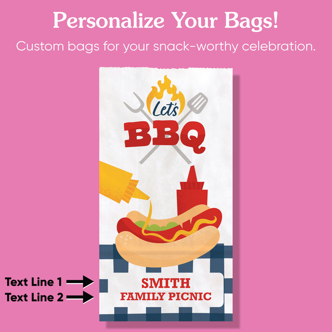Custom Text Popcorn Bags - Summer BBQ