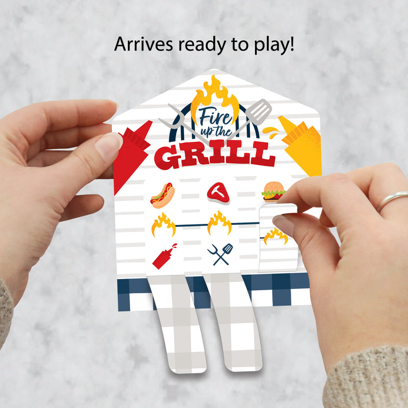 Fire Up the Grill - Summer BBQ Picnic Party Game Pickle Cards - Pull Tabs 3-in-a-Row - Set of 12