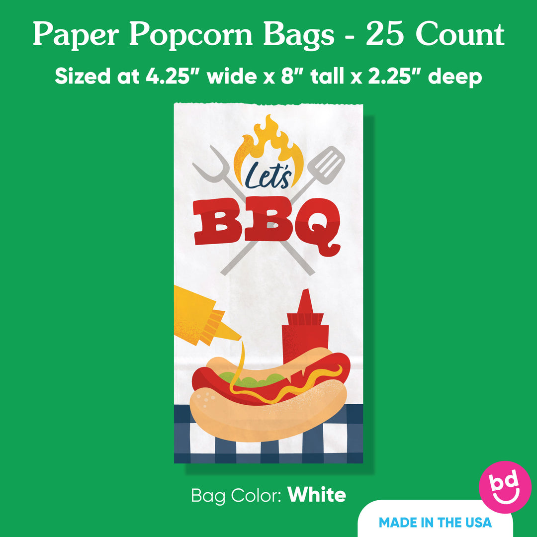 Popcorn Bags - Fire Up The Grill - 25 Ct