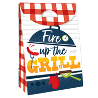 Fire Up the Grill - Summer BBQ Picnic Gift Favor Bags - Party Goodie Boxes - Set of 12