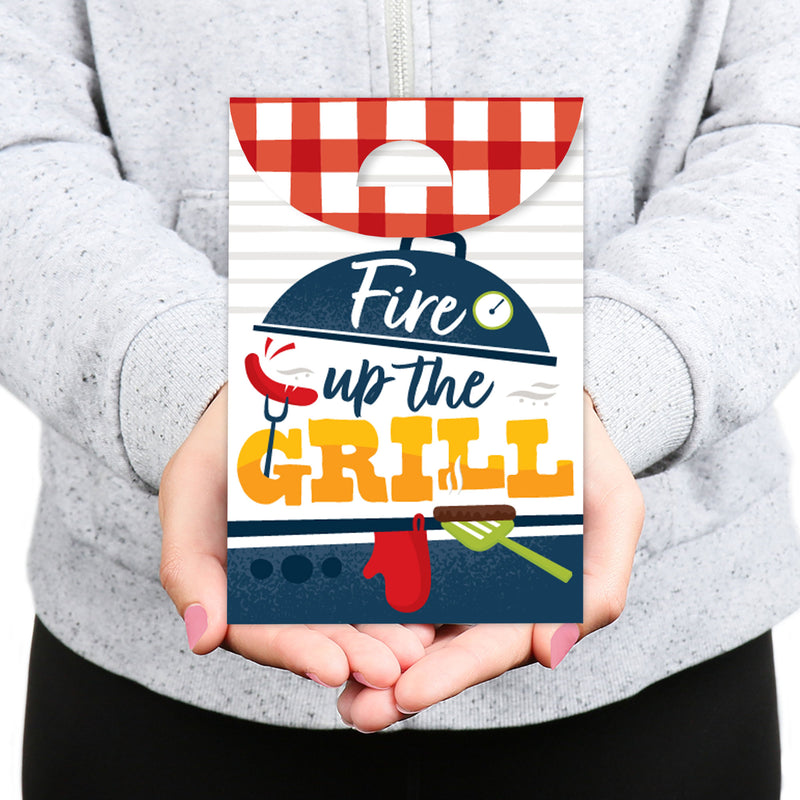Fire Up the Grill - Summer BBQ Picnic Gift Favor Bags - Party Goodie Boxes - Set of 12