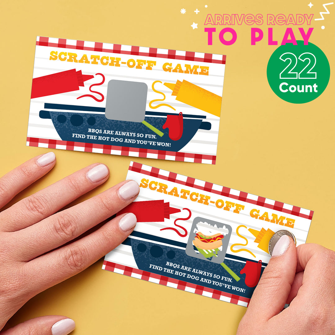 Fire Up the Grill - Summer BBQ Picnic Party Game Scratch Off Cards - 22 Count