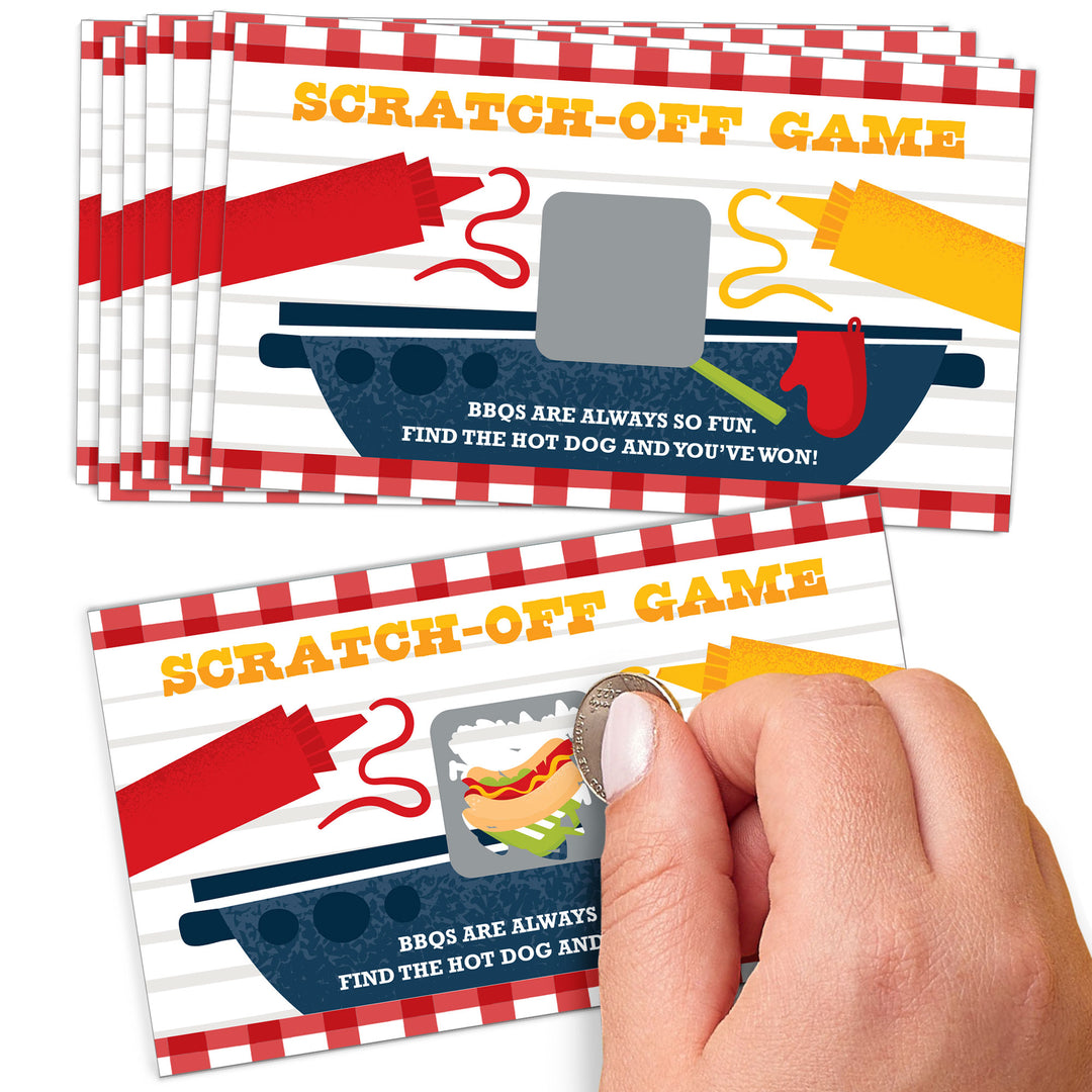 Fire Up the Grill - Summer BBQ Picnic Party Game Scratch Off Cards - 22 Count