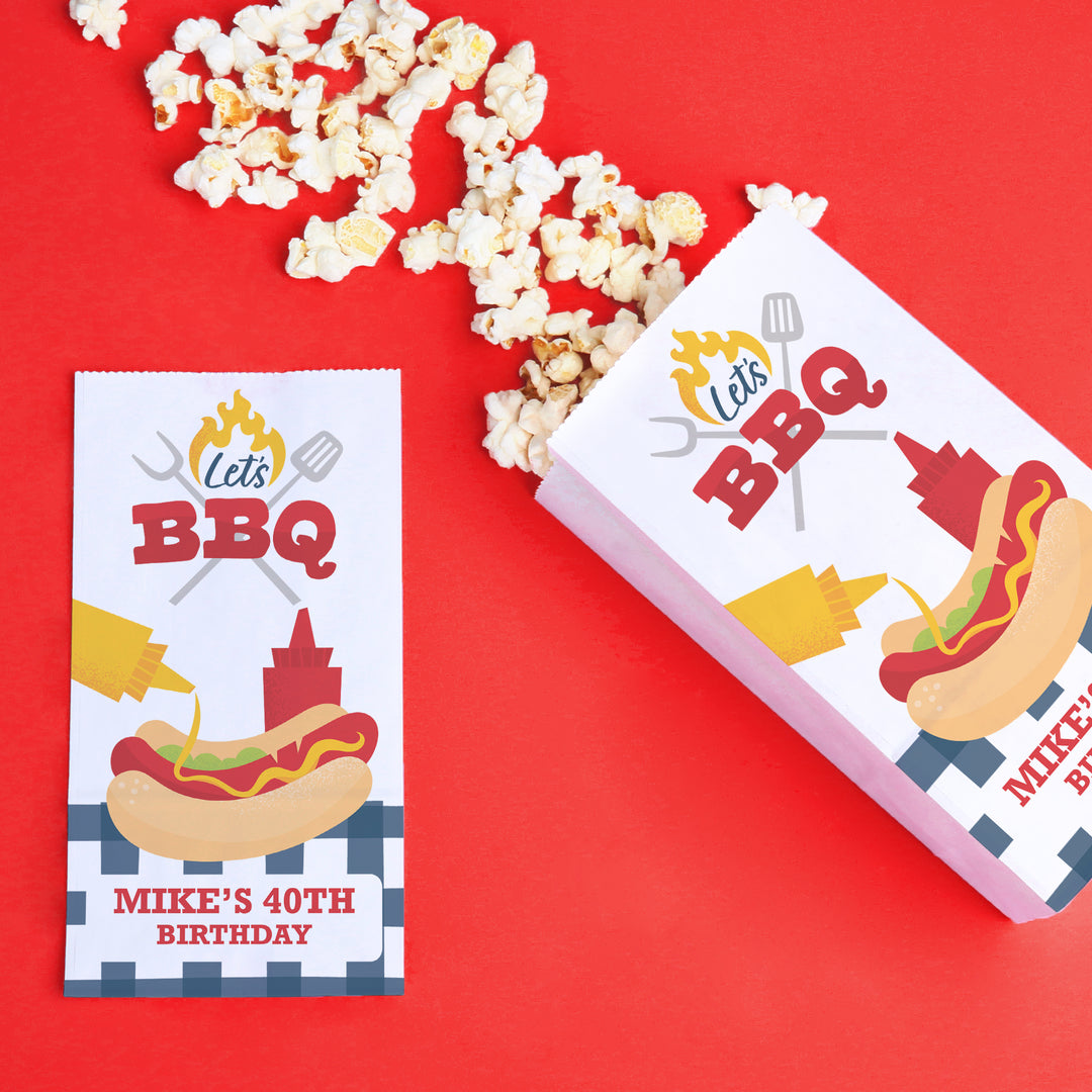 Custom Text Popcorn Bags - Summer BBQ
