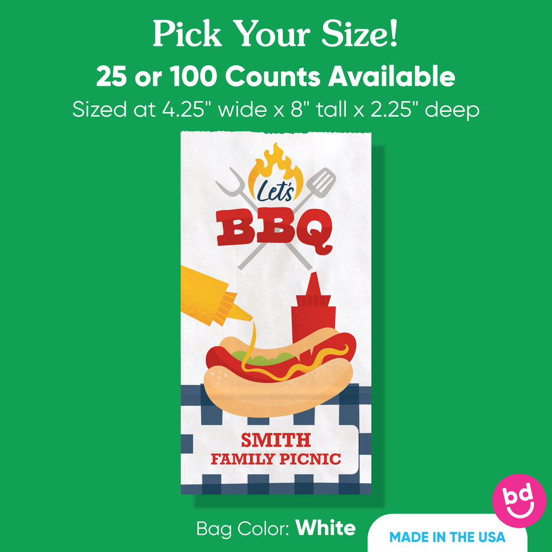 Custom Text Popcorn Bags - Summer BBQ