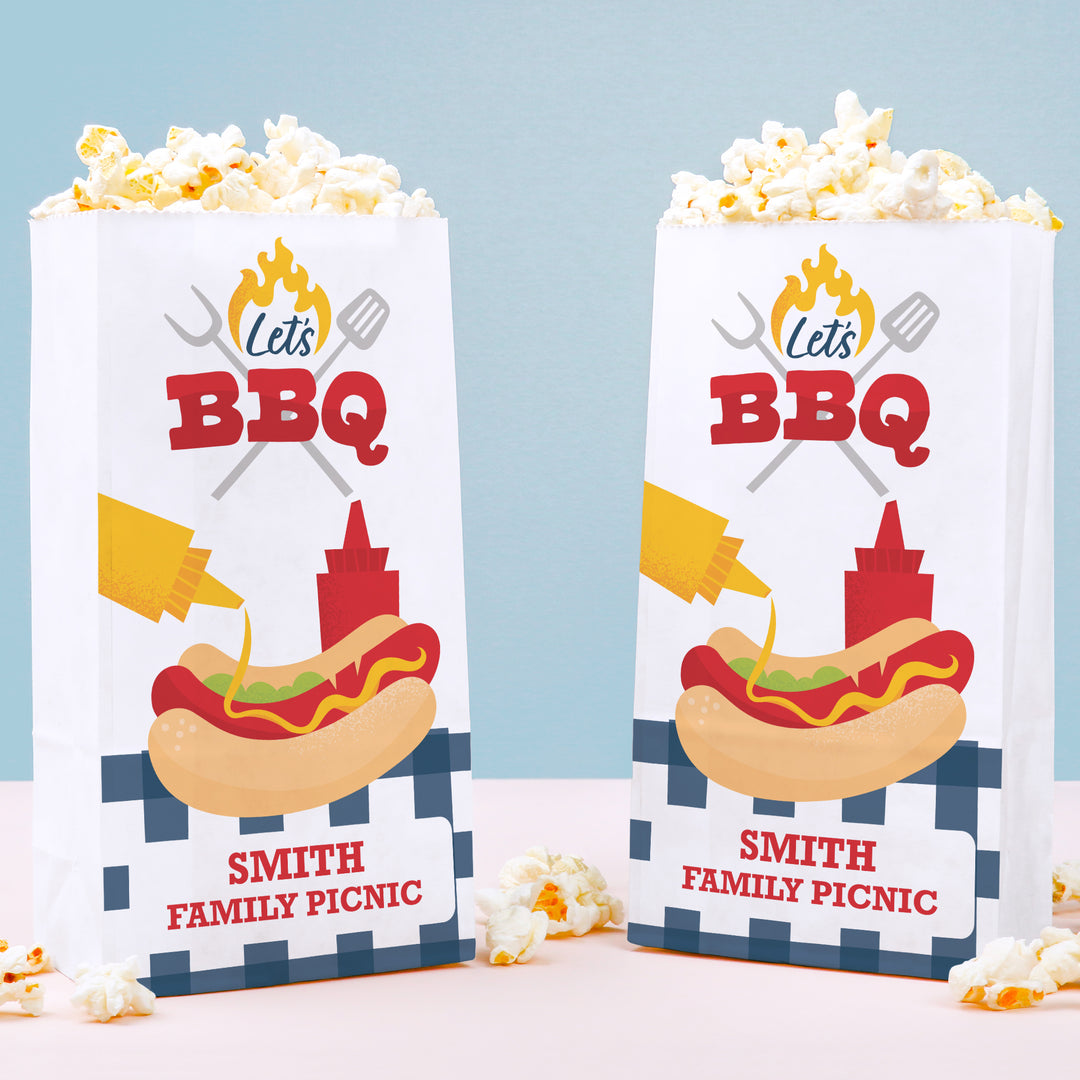 Custom Text Popcorn Bags - Summer BBQ