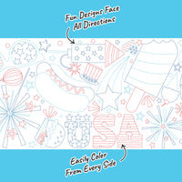 Firecracker themed table runner design close up coloring details
