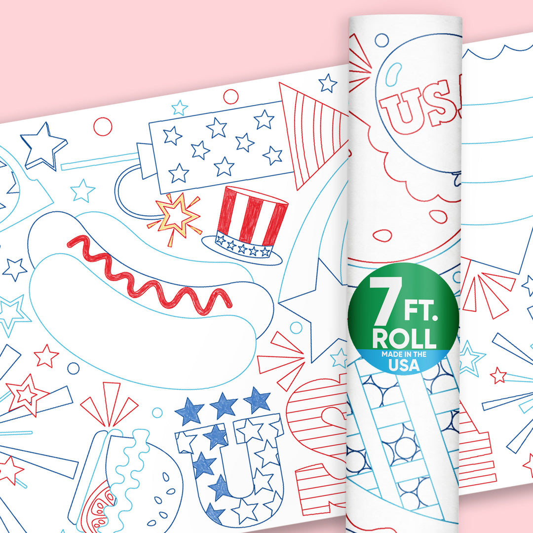 4th of July coloring table runner patriotic party activity