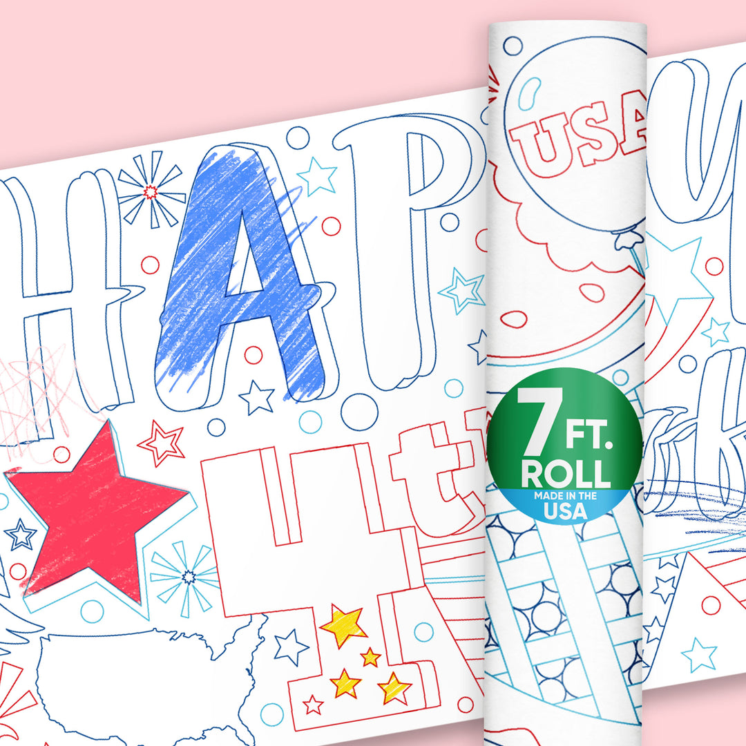 4th of July - Coloring Table Runner - 7'