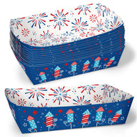 Firecracker 4th of July paper food trays patriotic serving trays