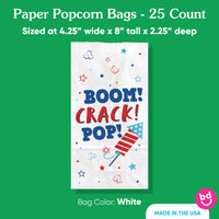 Set of 25 firecracker popcorn bags quantity display